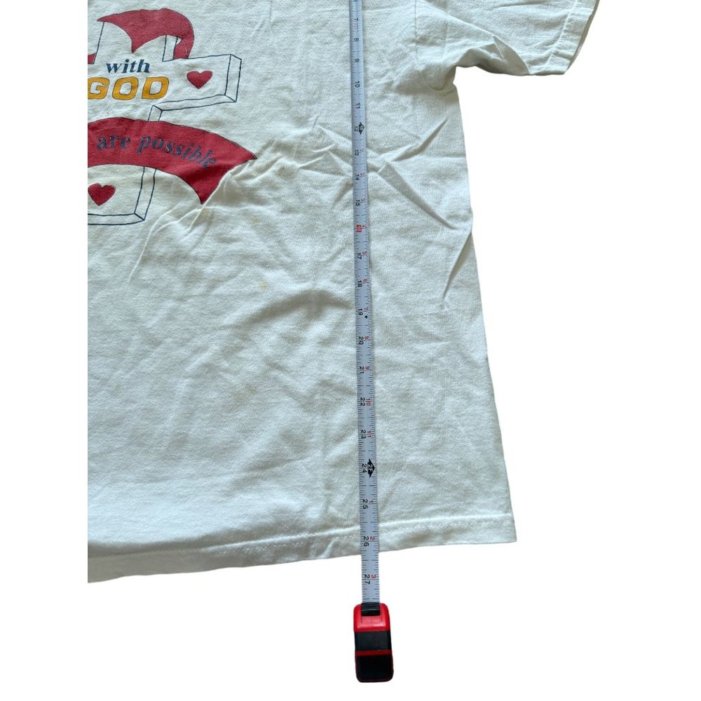 VINTAGE WITH GOD ALL‎ THINGS ARE POSSIBLE T SHIRT XL | E2 - Picture 4 of 7